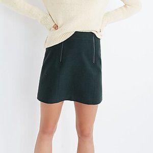 Madewell Uptown Zip Mini Skirt in Green - Sz 0